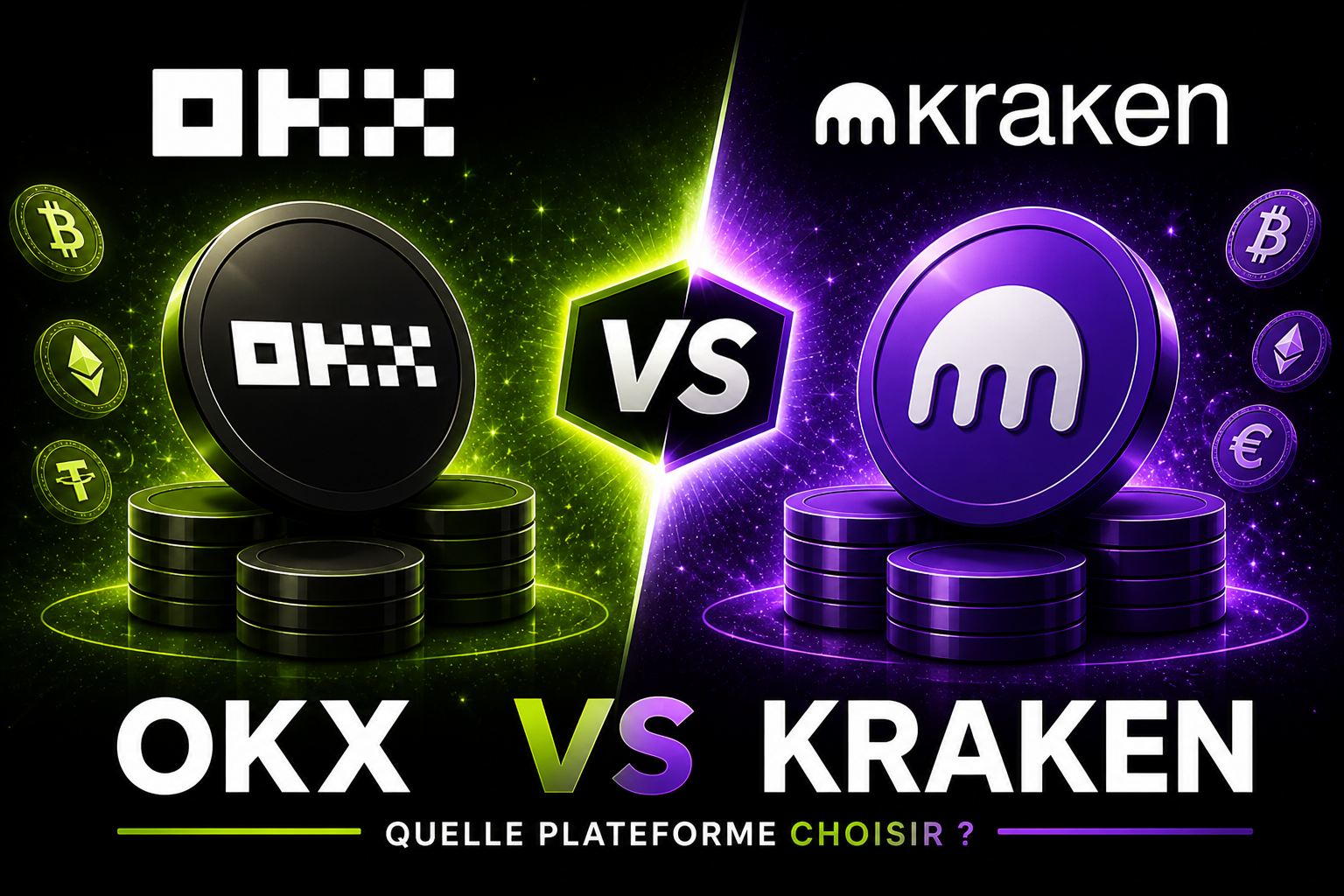 Bannière du comparatif OKX et Kraken