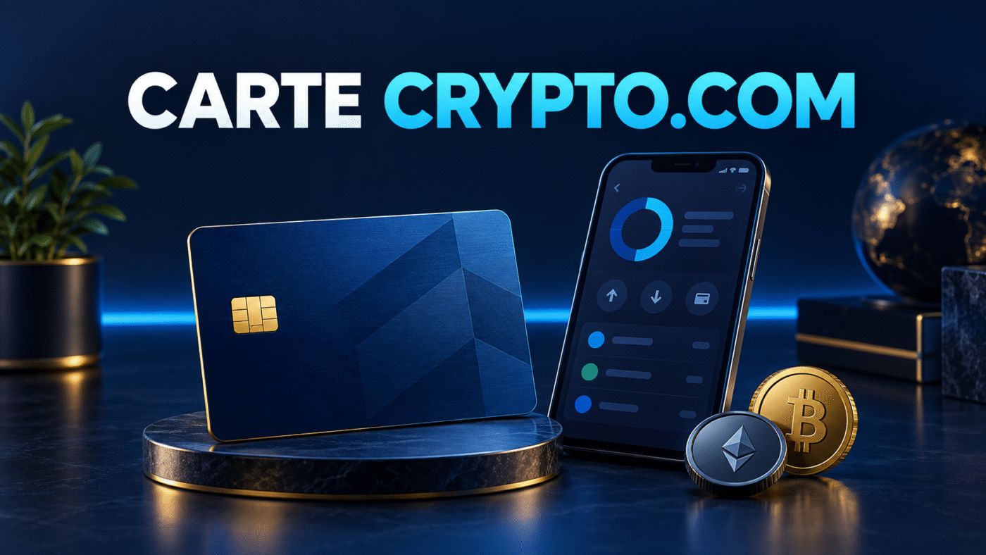 Illustration éditoriale : Carte Crypto.com : frais, cashback et limites