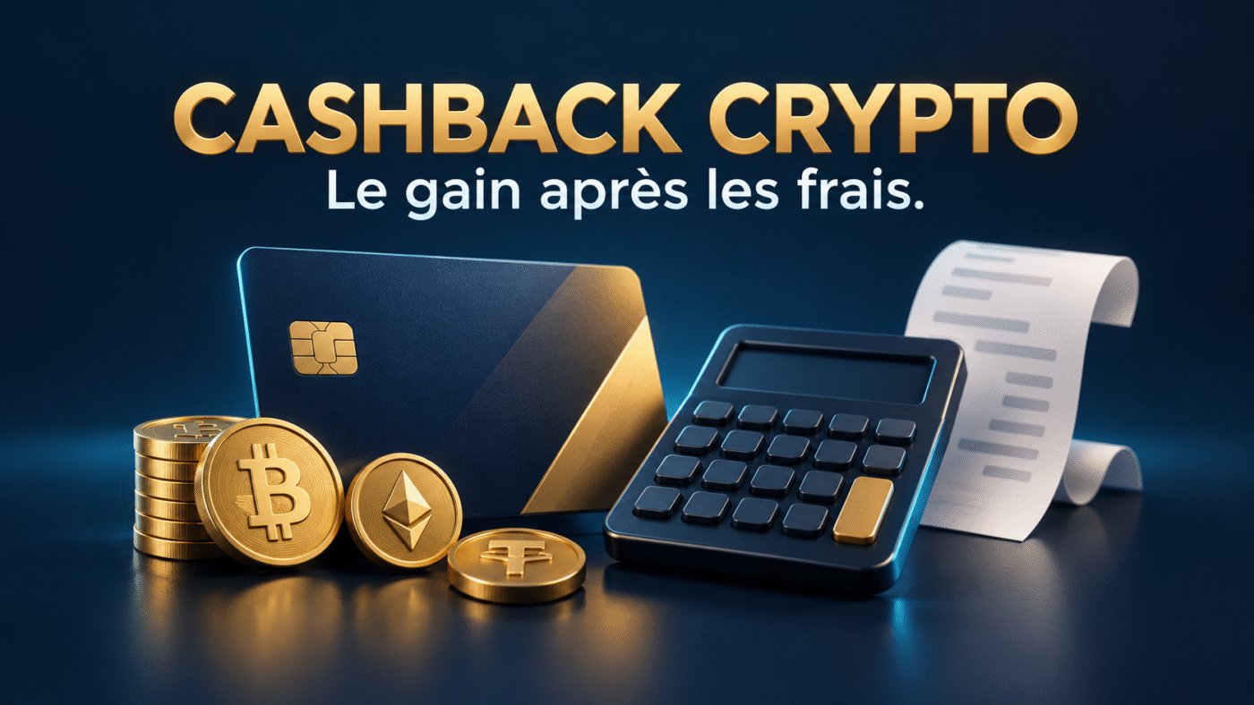 Illustration éditoriale : Cashback crypto : combien reste-t-il après les frais ?