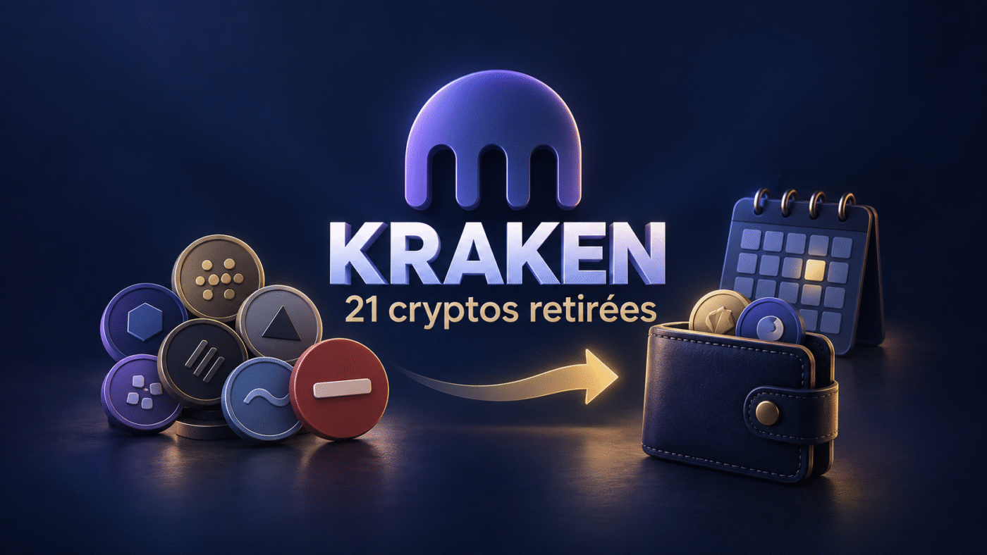 Illustration du retrait de cryptomonnaies de Kraken vers un portefeuille