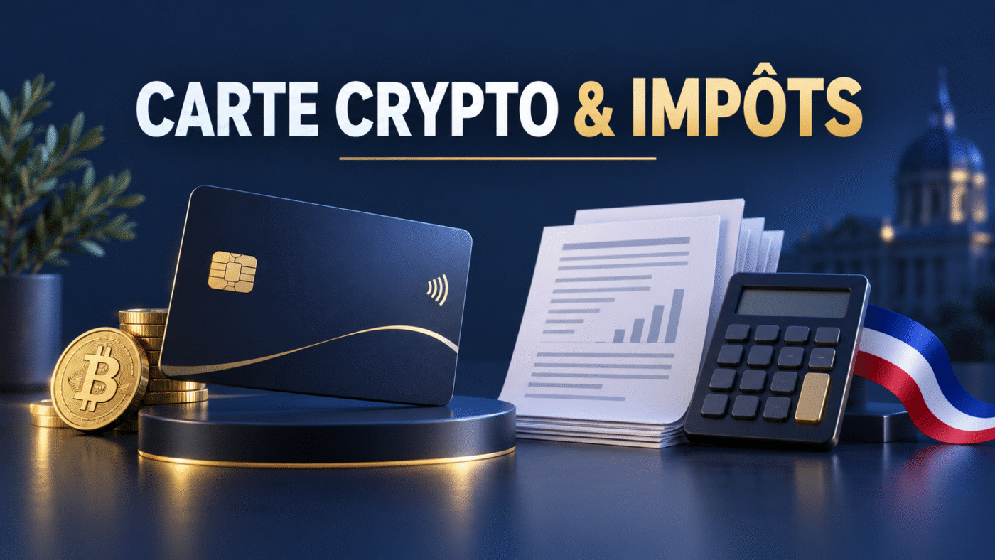 Illustration éditoriale : Payer avec une carte crypto : quelle fiscalité en France ?